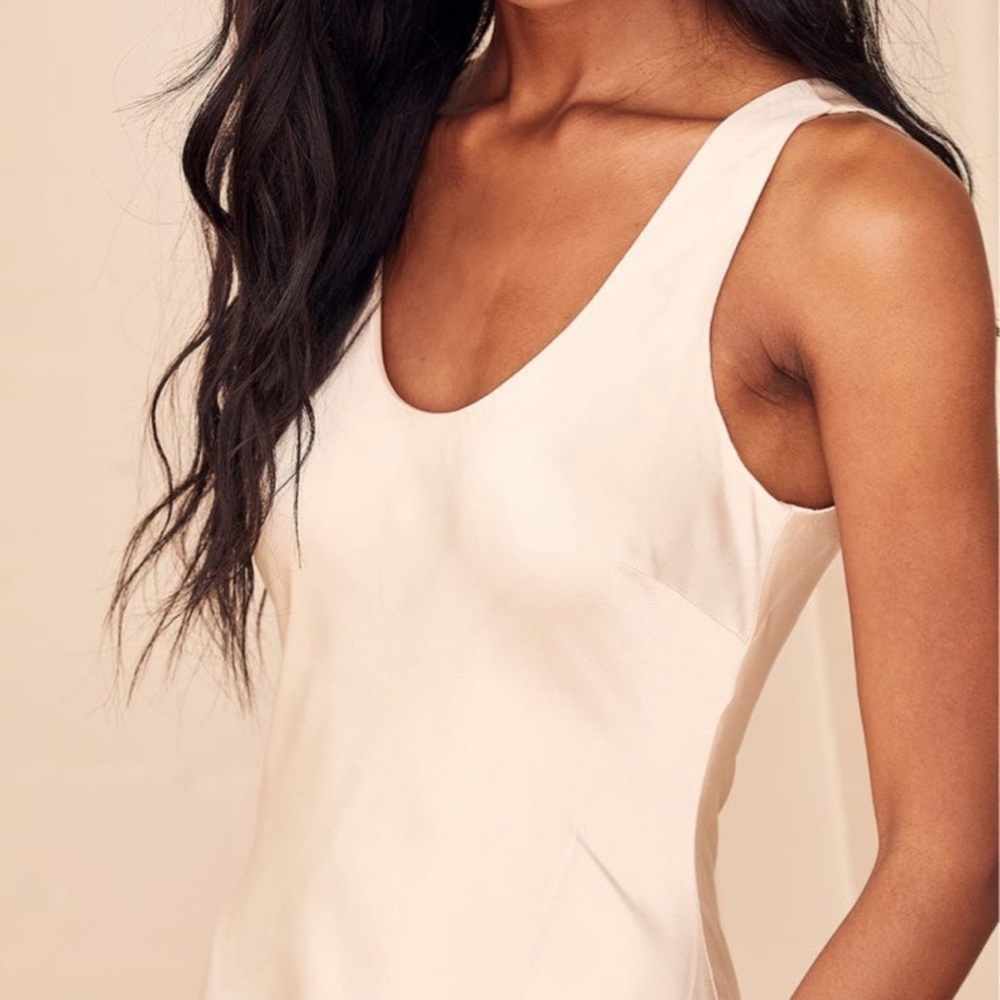 Champagne Satin Maxi Dress